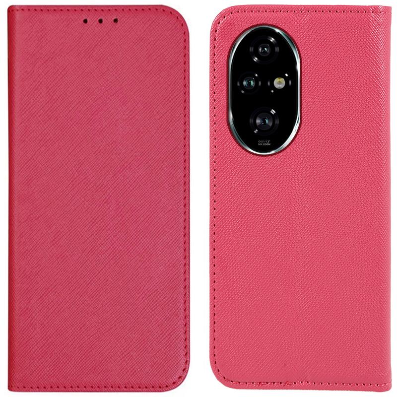

For Honor 200 5G Case Cross Texture Leather Phone Cover Magnetic Absorption Pink