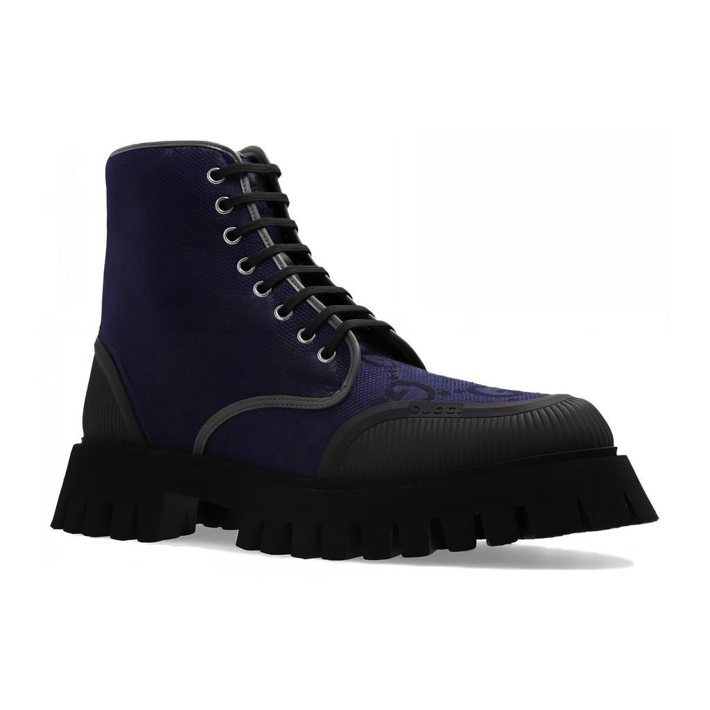 Gucci Lace Up Boot 'Maxi Gg - Navy' 699970 UKOF0 4549