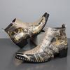 Stivaletti Bassi Chelsea da Uomo in Pelle Retro Stile Cowboy Aumento Altezza Senza Lacci Taglie Forti 47 48 Scarpe di Lusso Firmate