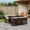 VidaXL 7-Piece Garden Dining Set with Cushions, Table and Folding Back Chairs, Outdoor Patio Furniture 3210909