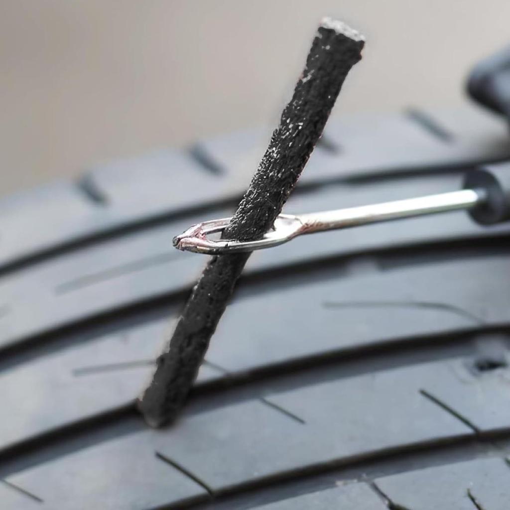 Universal Tubeless Tyre Puncture Kit | (Strip-Based) | Flat Tyre Repair Tool for Cars, Bikes, Trucks, Autos | Easy To Use | Emergency Tire Kit