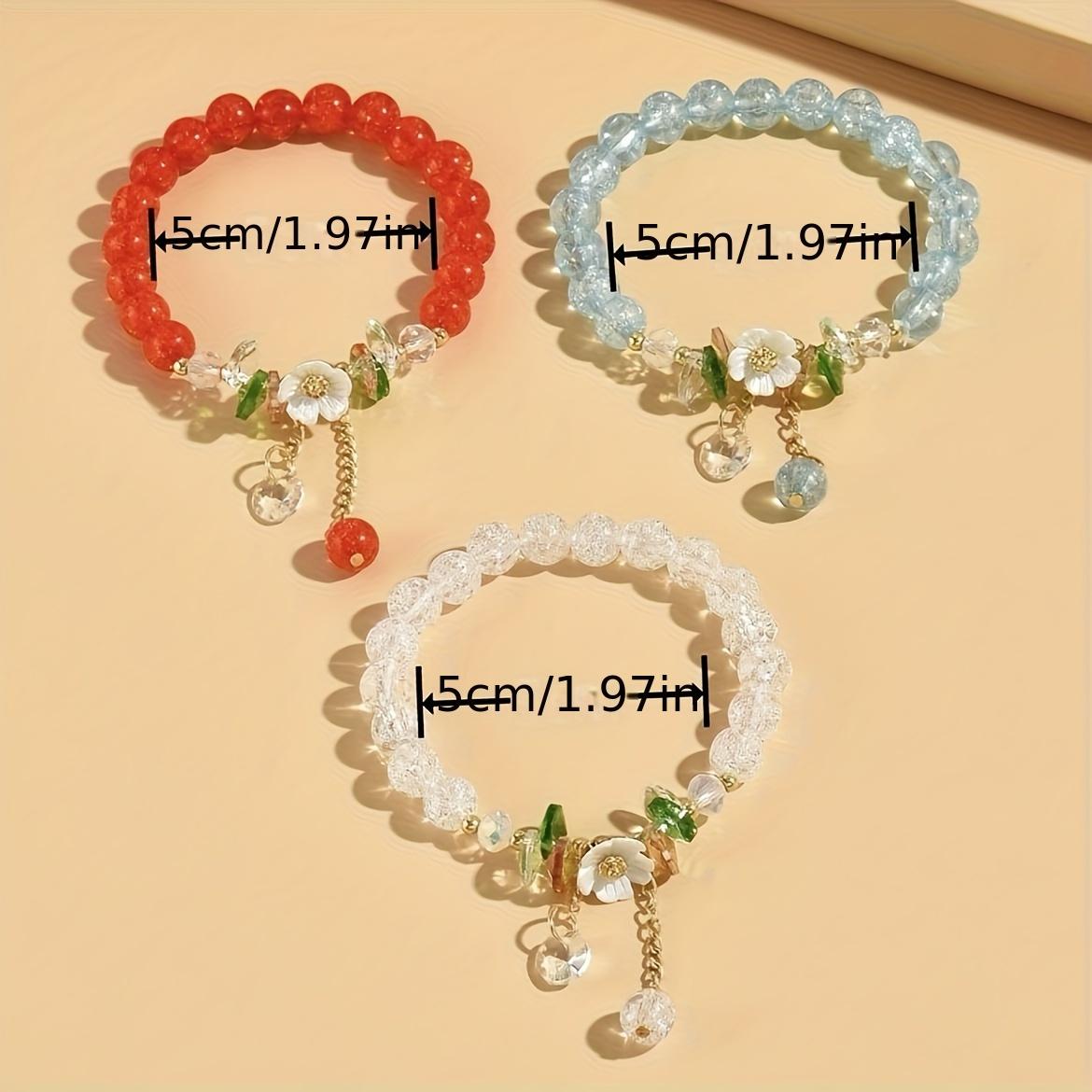 

1Pc Camellia Daisy Glass Bead Bracelet–Crystal Flower Hand Chain for Women,Perfect Gift for Daughter,Granddaughter & Best Friend 2