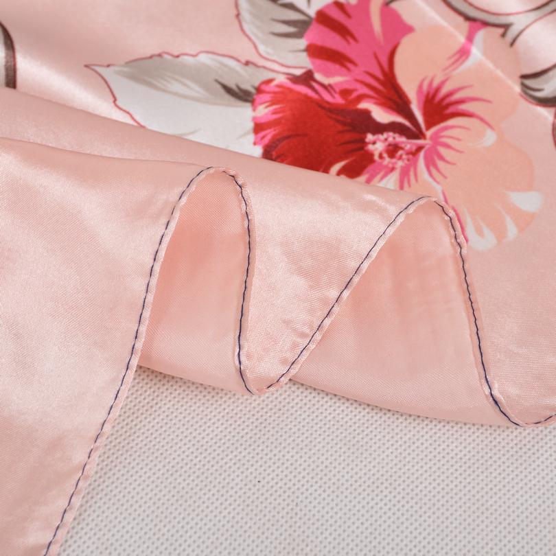 [BYSIFA] Women Chinese Style Navy Blue Pink Silk Scarf Shawl Winter Brand Square Satin Scarves Wraps Spring Autumn Headscarves