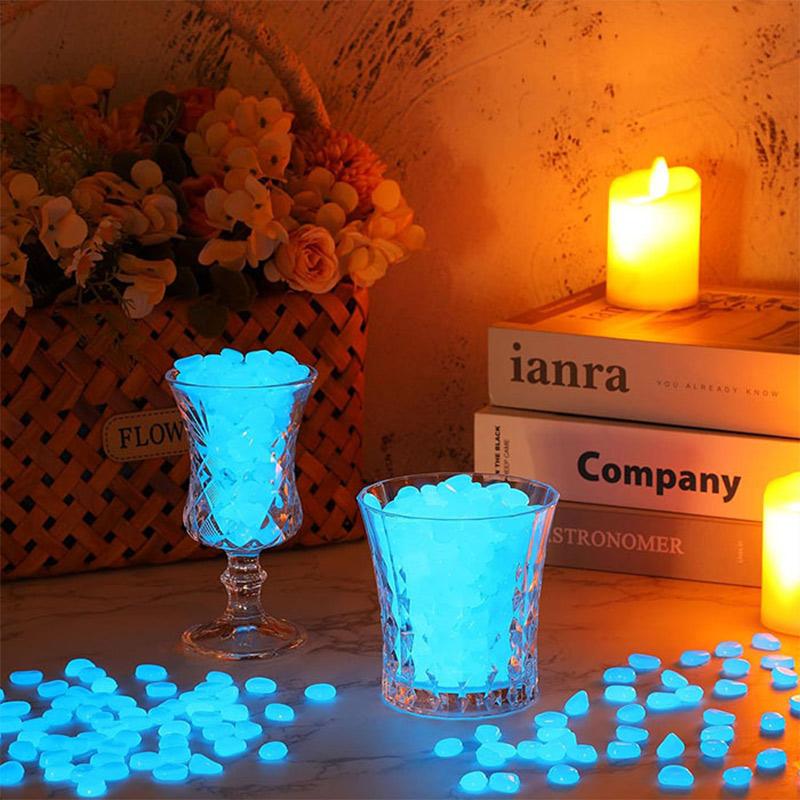 Outdoor Garden Luminous Stone Decor Colored Glowing Stone Glowing Bead Fish Tank Landscape Glowing Stone Decor Night Guide Stone