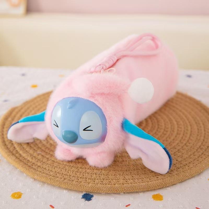 New Vinyl Stitch ugly cute Doll Pencil Case Stitch Funny Cartoon Large-Capacity Student Backpack Kindergarten Bag Child Gift