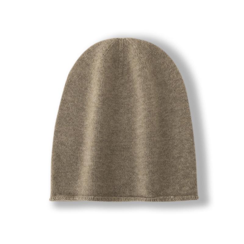Damen 100% Reines Kaschmir Mütze Gerollter Rand Flauschige Textur Winter Warm Weich Slouchy Beanie Mütze Kaltwetter Accessoire