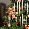 12/24Pcs Christmas Simulation Icicle Pendants Transparent Icicles Decor Clear Crystal Twisted Icicle for New Year Decor