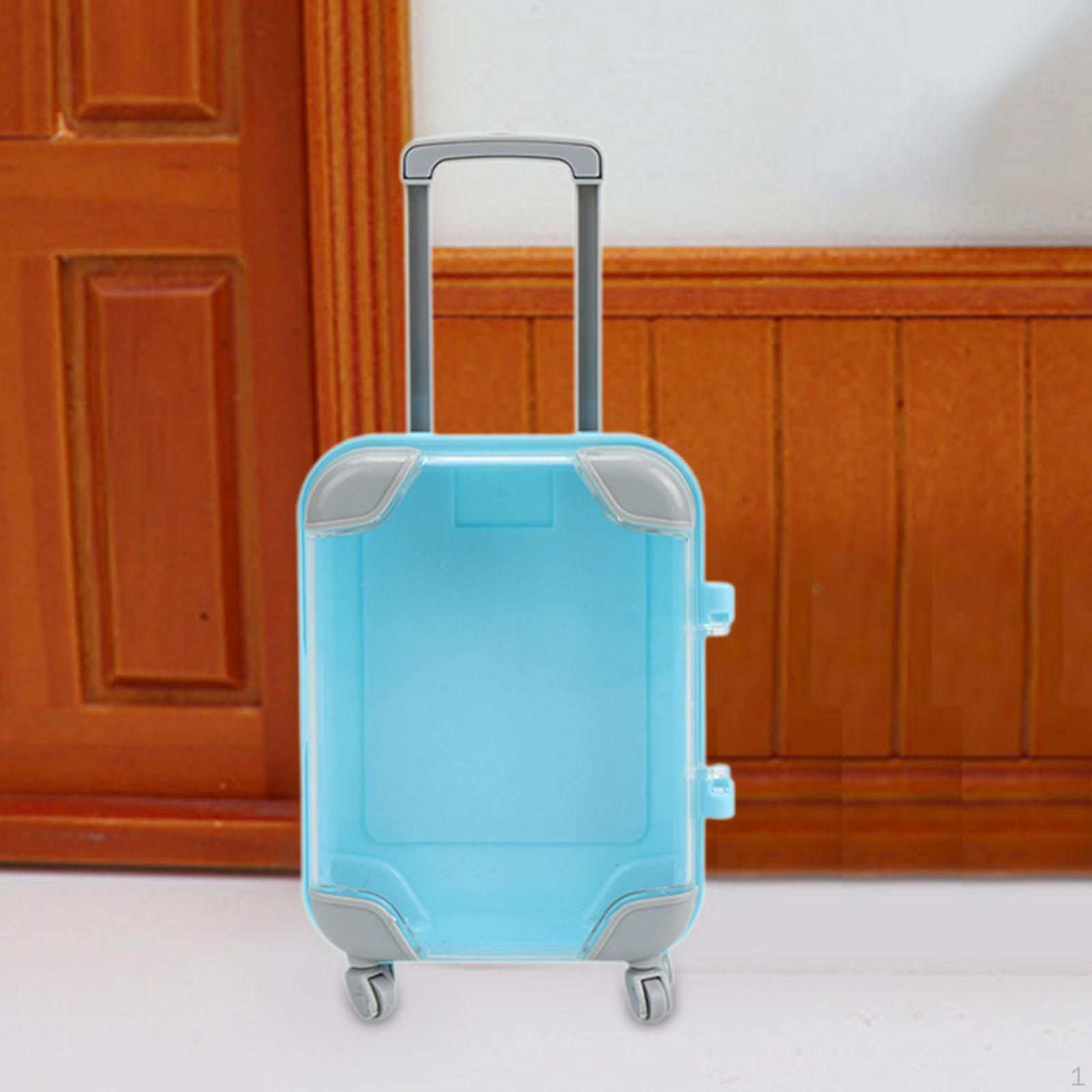 

Doll Suitcase Miniature Dollhouse Accessories Simulation Travel Toy Organizer синій