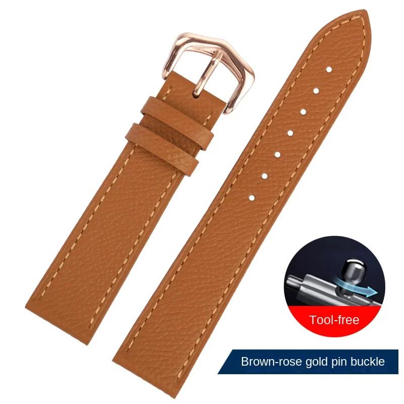 Suitable for Cartie Tank London Solo Key Dumont Watch Strap Men's Genuine Leather Women 14 16 18 20 Wrist Strap Accessories