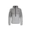 Half Zipper Outdoor Sports Hooded Windproof Jacket Light Grey Men's H11748