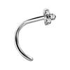 Premium Zirconia Titanium Nose Ring With White Cubic Zirconia - Tn-017 0.8/6.5/3.5