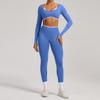 Seamless Yoga Set Long Sleeve Fitness Wear With Moisture Wicking For Women Outdoor Running