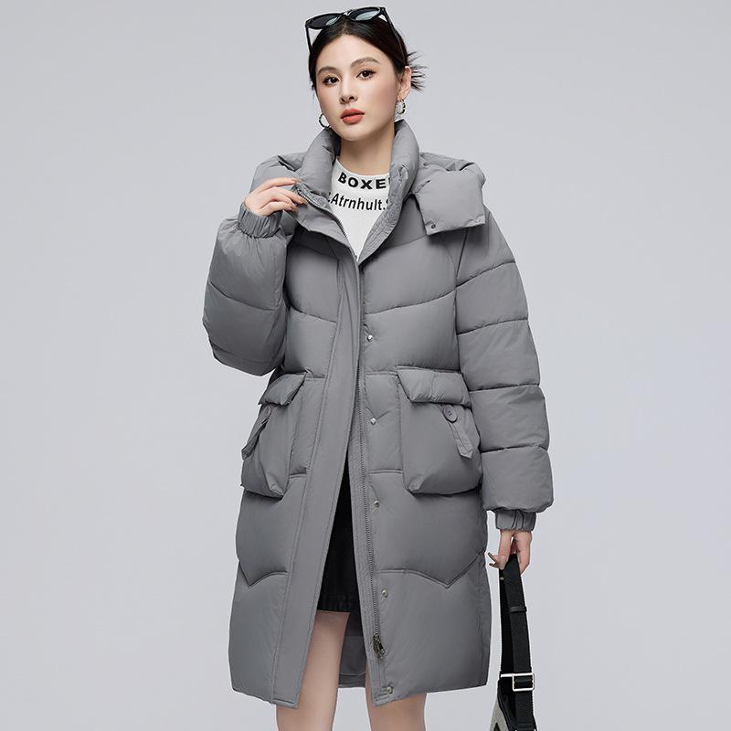Winter New Fashion Loose Fashion Removable Hat Cotton Clothes Women's Medium and Long Thickened Waist Jacket