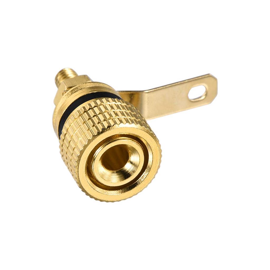 uxcell Speaker Terminal Binding Gold 4mm Banana Plug Socket Connectors Black 1 Posts, Plated, (1 + Red)