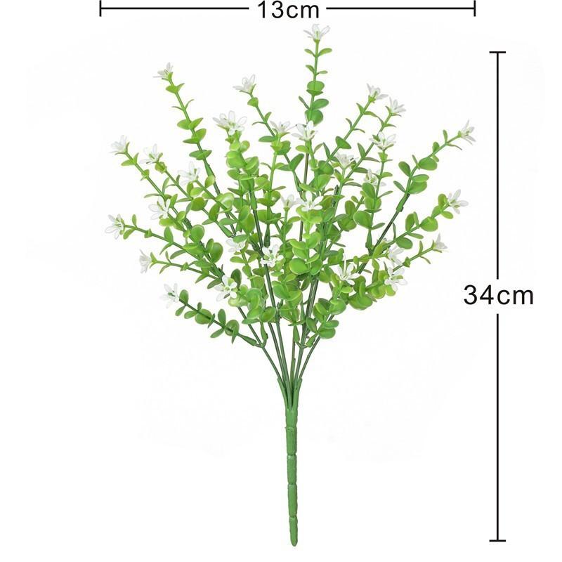 Smith Eucalyptus Robusta Plant With Plastic Flowers For Indoor Decor Home