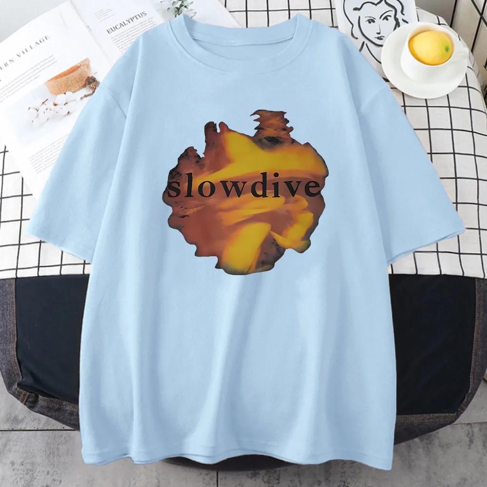 Tylko na jeden dzień Album Slowdive Drukowanie T-shirtów Rock Band Souvlaki Album Graficzny Grunge Moda Pop Letnie T-shirty Bawełniane koszulki