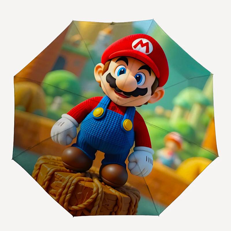 

1PC Mario Print Umbrella, Featuring Automatic Folding, And Shielding. This Sturdy And Durable Umbrella with Eight Ribs Is Convenient for Outdoor Use A