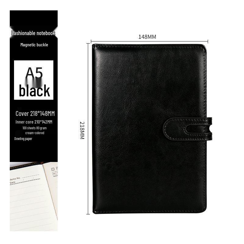 Custom Logo Faux Leather Buckle Business Notebook