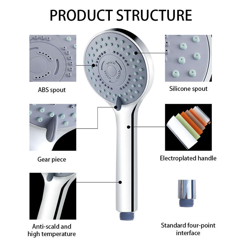 

New Shower Head 5 Mode Large Universal Chrome Bath High Pressure Water Saving Heads