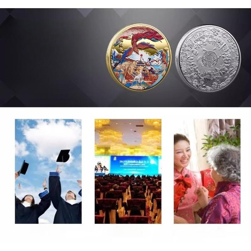 Dunhuang Flying Goddess Commemorative Gold Coins, Gansu Tourist Attractions, Cultural and Creative Souvenirs, China-Chic, Chinese Style, Mural Gifts