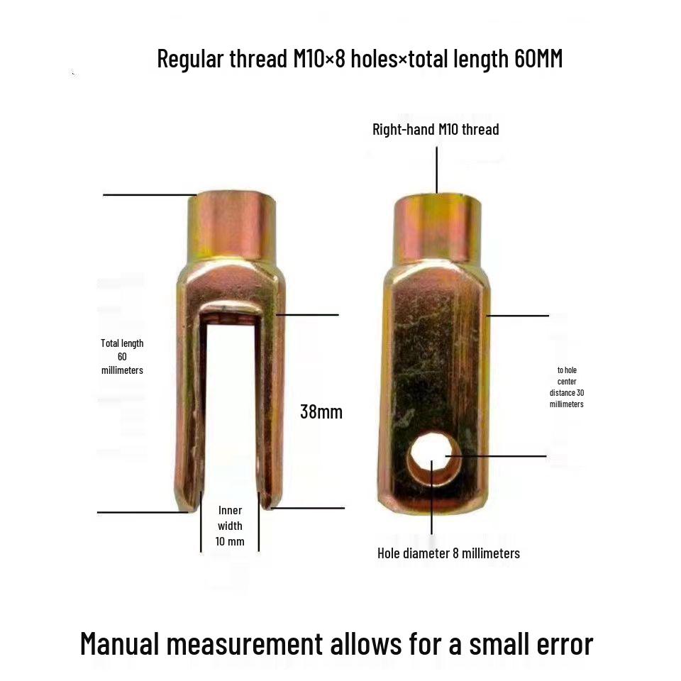 Galvanized Tractor Brake Pull Rod U-Shaped Forged Steel Fork with Forward and Reverse Thread