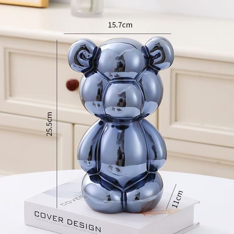 25.5cm Creative Balloon Bear Abstract Ceramic Ornament Sculpture Study Room Statue Home Decor Office Accessories Decoration Gift