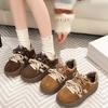 thick-soled Hong Kong wind velvet thermal casual cotton shoes, winter new thick-soled heightening German training board shoes
