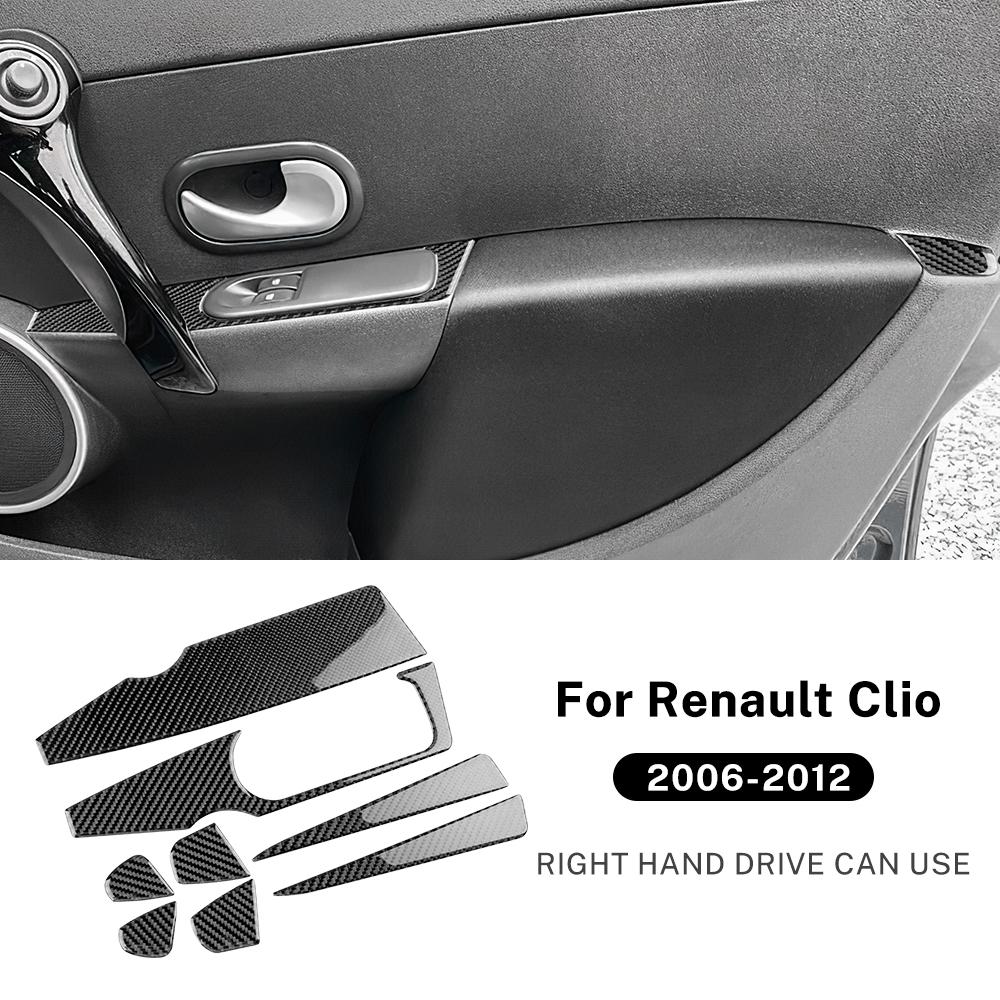 Real Soft Carbon Fiber Sticker For Renault Clio 3 2006 2007 2008 2009 2010 2011 2012 Car 4-Door Window Panel Sticker Accessories