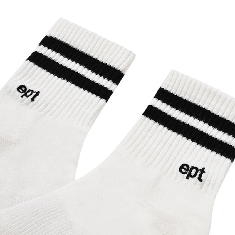 EPT SHORT STRIPE LOGO SOCKS (BLACK_WHITE)