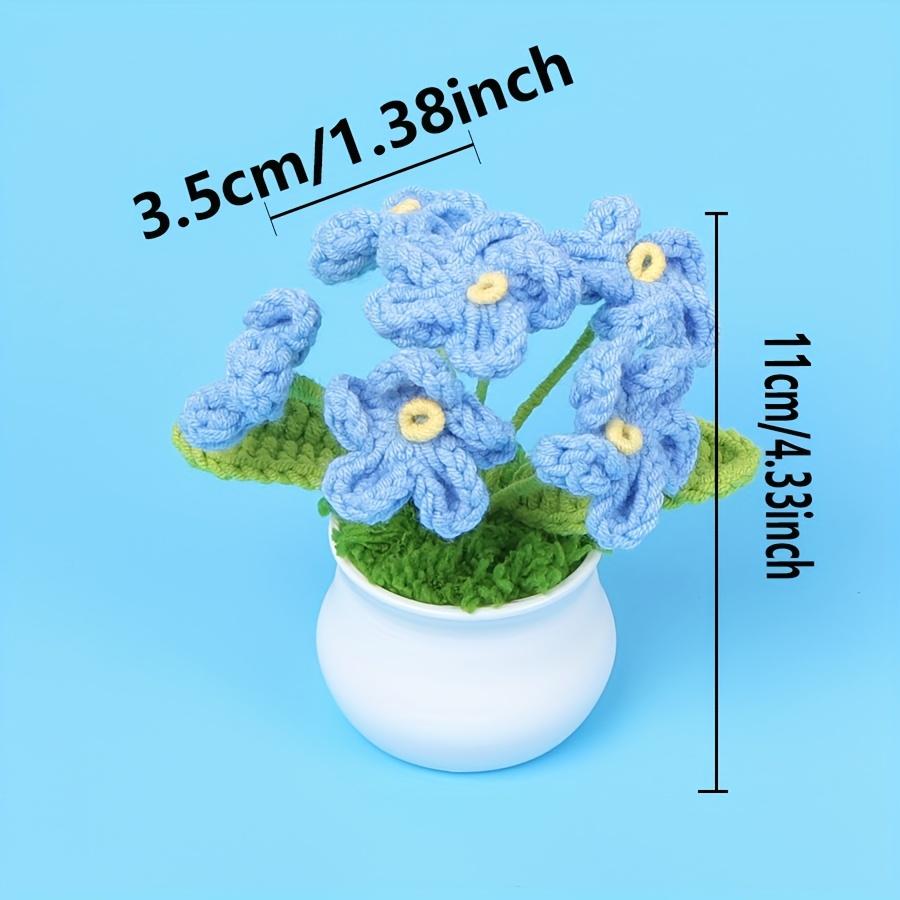 2pcs Handmade Crochet Fabric Daisy Flowers White & Pink Pots, Artificial Plants for Home Decor, Crochet Flowers, Gift for Special Occasions