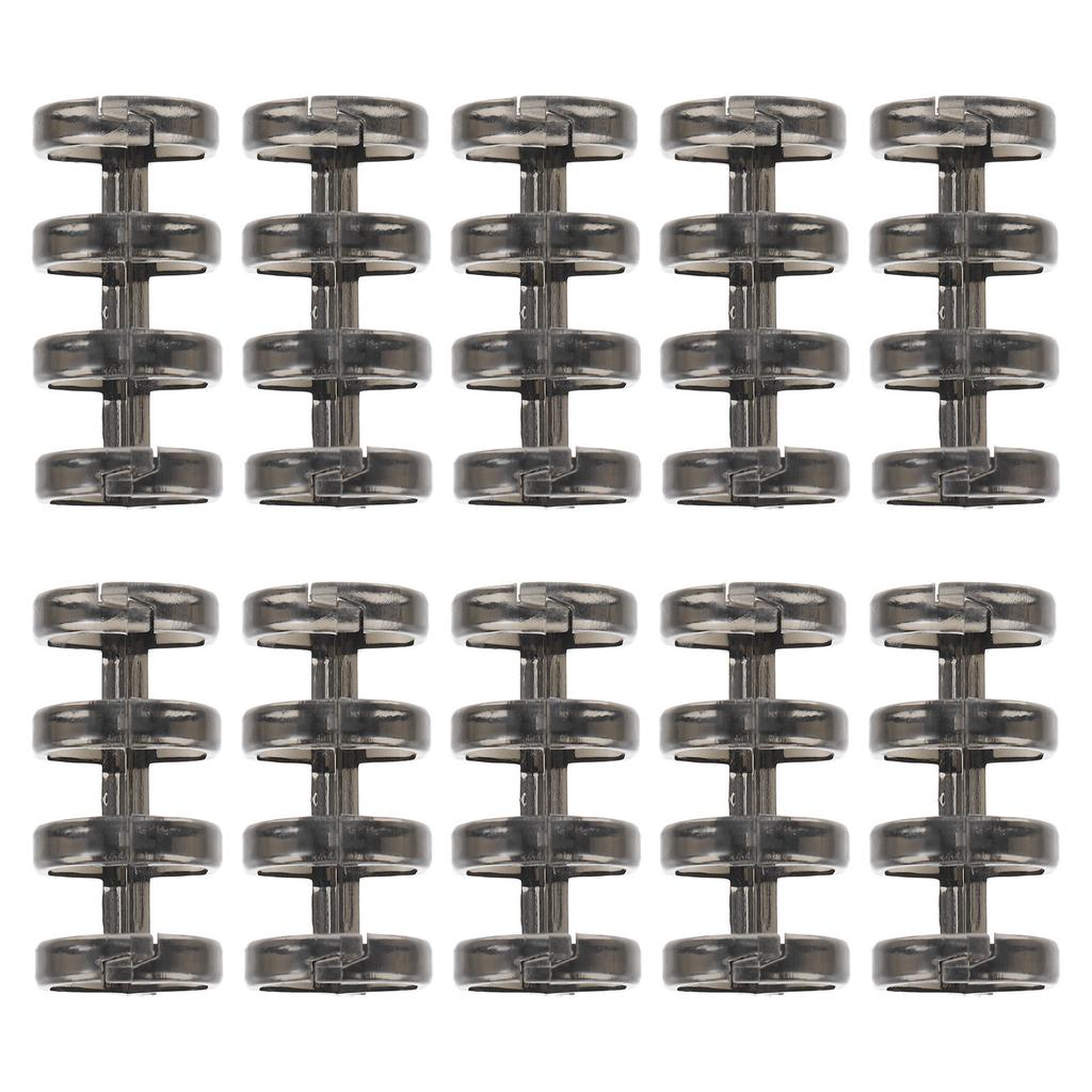 10Pcs Premium Plastic Loose Leaf Binder Snap Rings Smooth Polished Surface Four-Hole Segmented File Binder for Office School