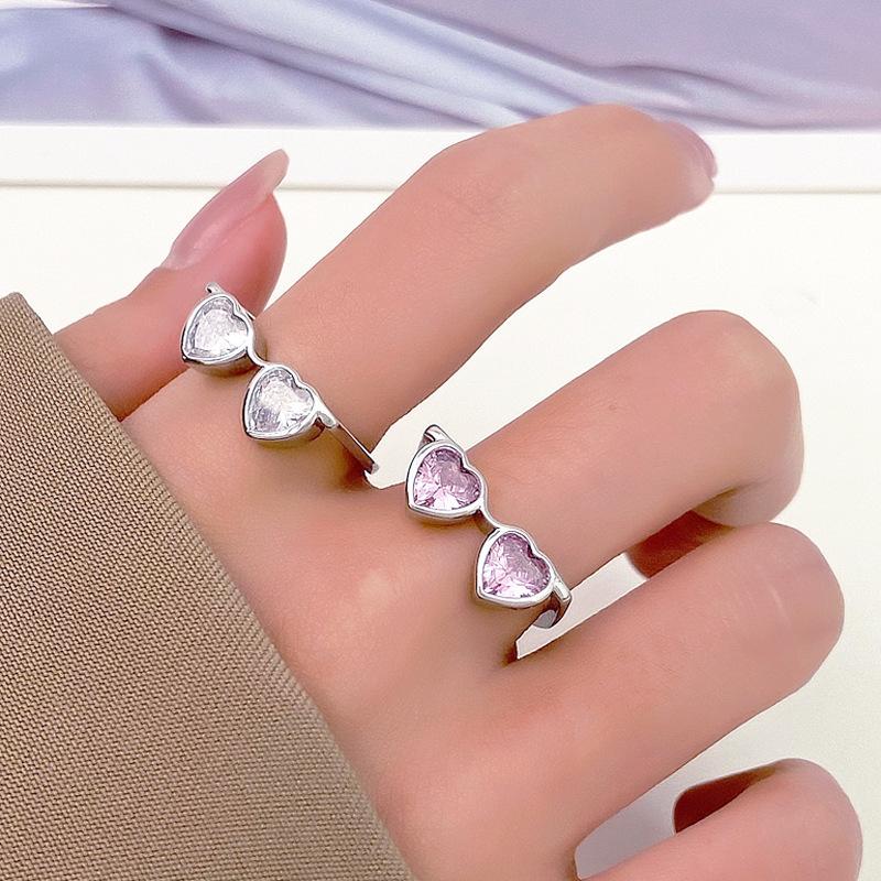 Interessanter Hip-Hop-Fingerring mit schrulligem Design, personalisierte Kreativität, Mini-Fingerbrillenring, verstellbare Öffnung, Fingerring für Paare