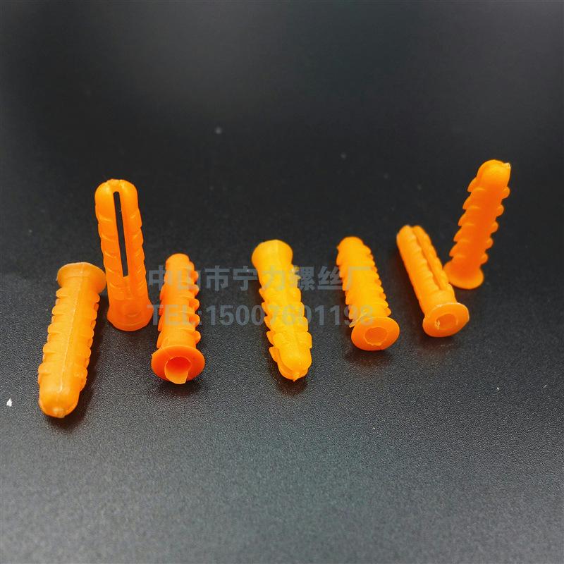 Orange and White Rubber Expansion Wall Plug Set M6x25 with Transparent Elements