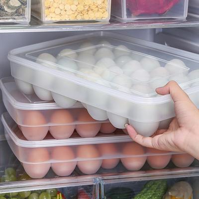 Scatola portaoggetti di grande capacità per conservare la freschezza in PP per frigorifero, contenitore per uova per cucina