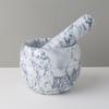 Small Marble Mortar and Pestle - Natural Stone Grinder for Garlic and Pepper Crushing
