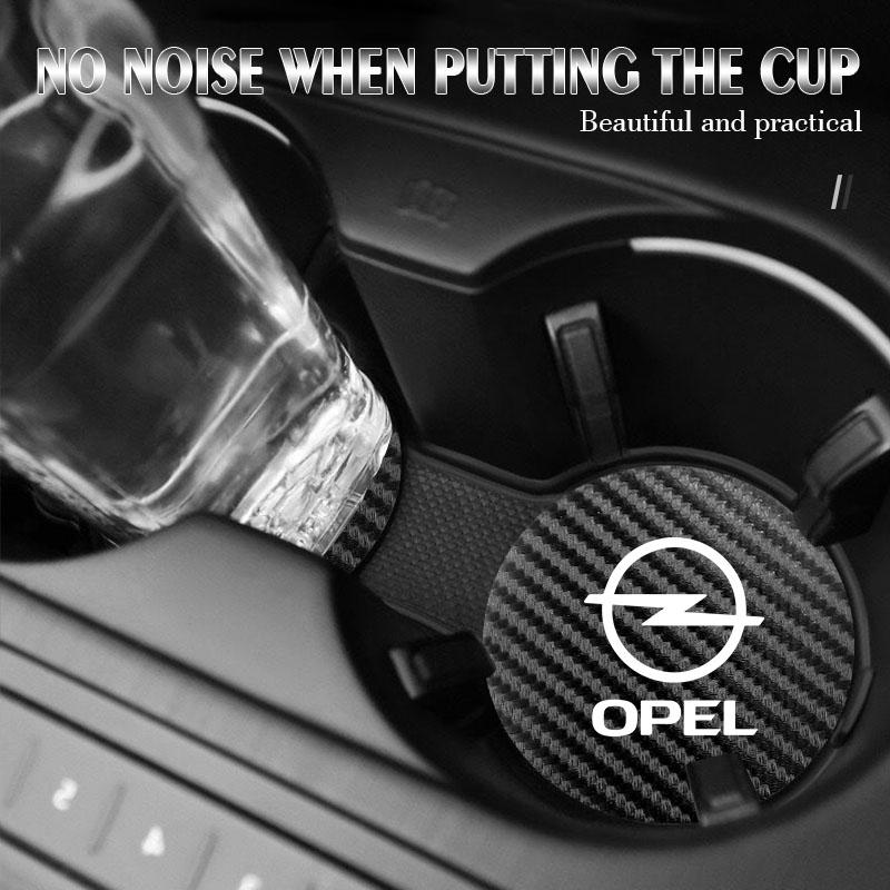 2Pcs Car Waterproof Coaster Non Slip Water Cup Pad Mat For Opel Corsa Astra Insignia Vectra Zafira Meriva Mokka Grandland