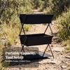 Folding Storage Rack with Cloth Bins Collapsible Stand Stable for Campers