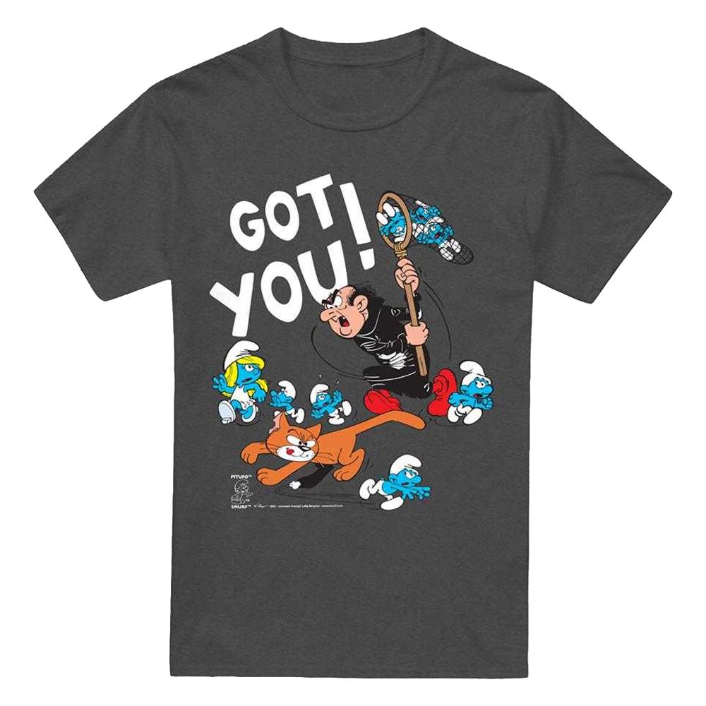 The Smurfs Unisex Adult Gargamel & Azrael Heather T-Shirt