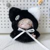 10cm Doll Clothes Cloak Black White Cotton Doll Clothes Plush Small Hallowmas Cloak Birthday Gift Outfit Dress Up Hat Cloak