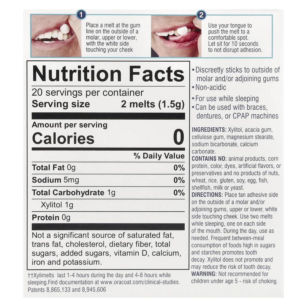 Xylimelts® Dry Mouth, Slightly Sweet, 40 Dissolves