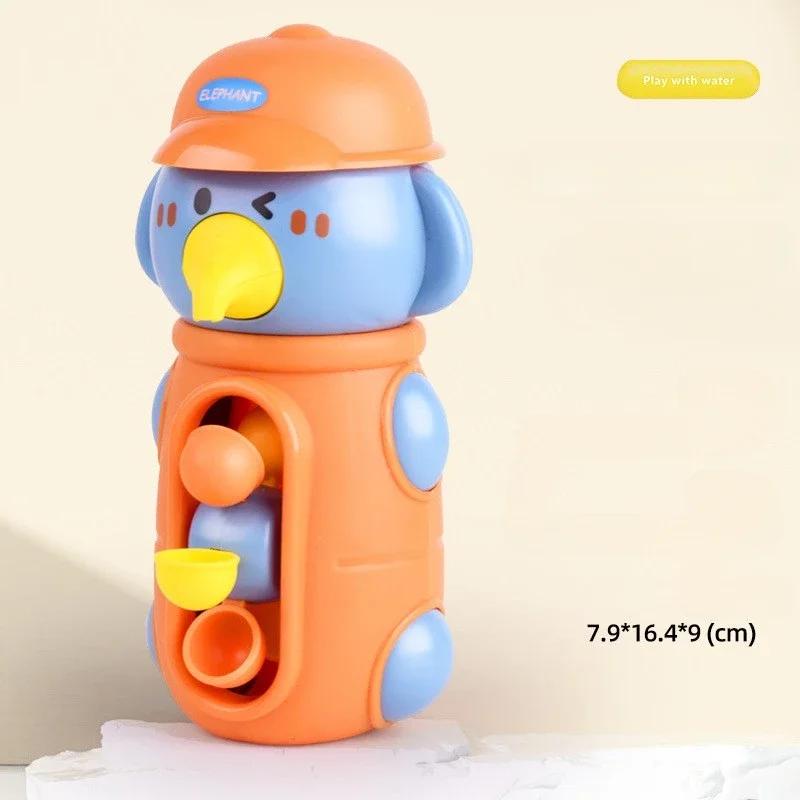 New Duck/ Bird Waterwheel Bath Toy for Children Kid Water Play Game in Shower Montessori Gift Spinner with Suction Cup Bathroom