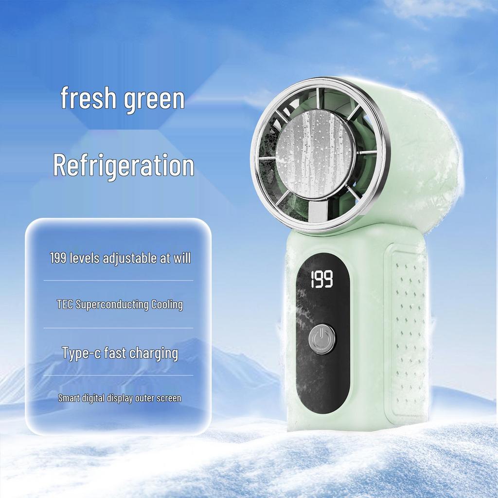Southeast Asia Mini USB Rechargeable Cooling Fan with Digital Display and Portable Ice Pack