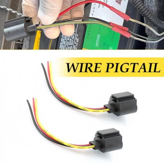 2X Front Turn Signal Light Bulb 9008 H13 Socket Harness Wire Car Accessories 12V