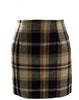 Womens High Waist Plaid Skirt Bodycon Pencil Wool Mini Skirts