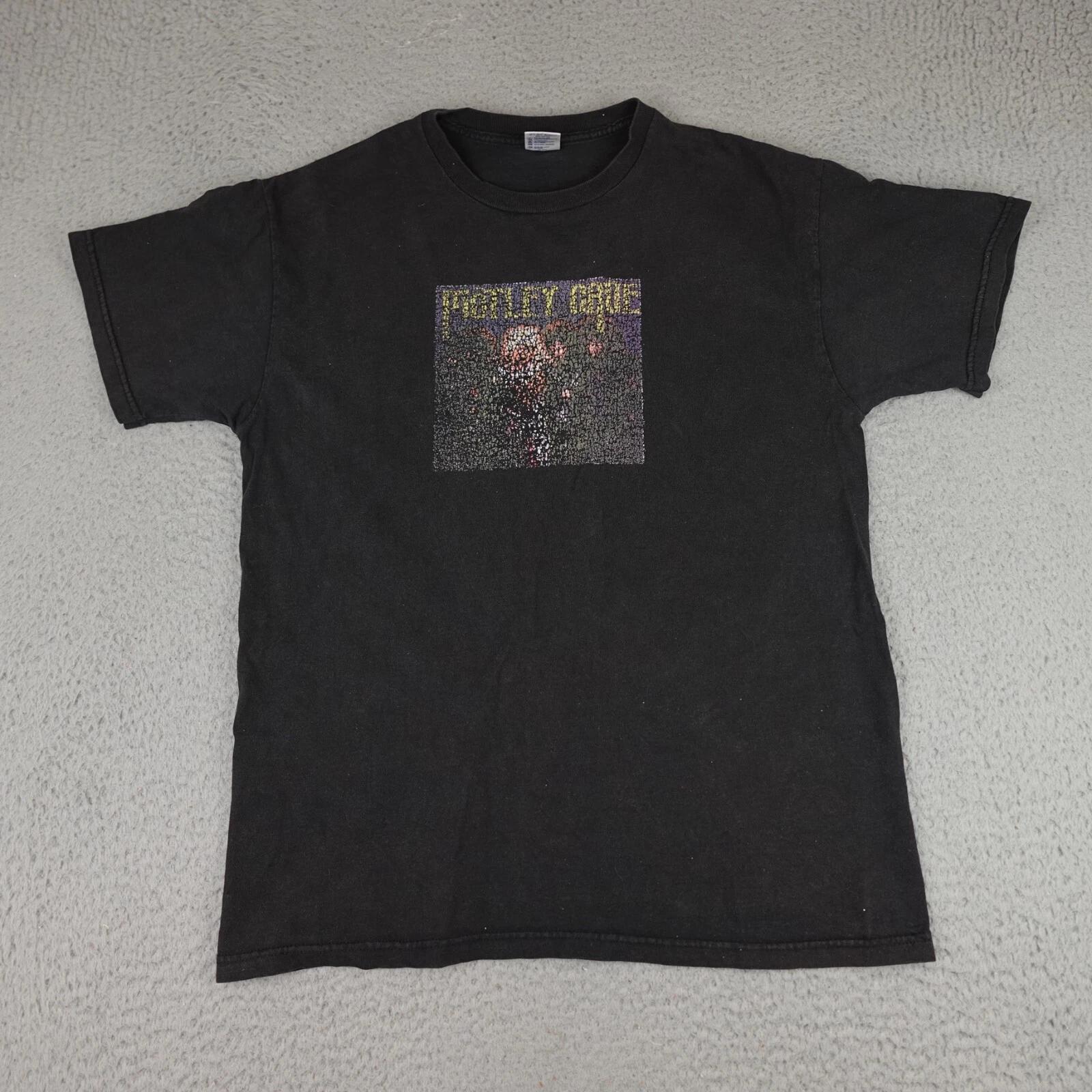 Vintage Motley Crue Shirt Mens Large Black Short Sleeve Faded Made In USA Delta 4XL