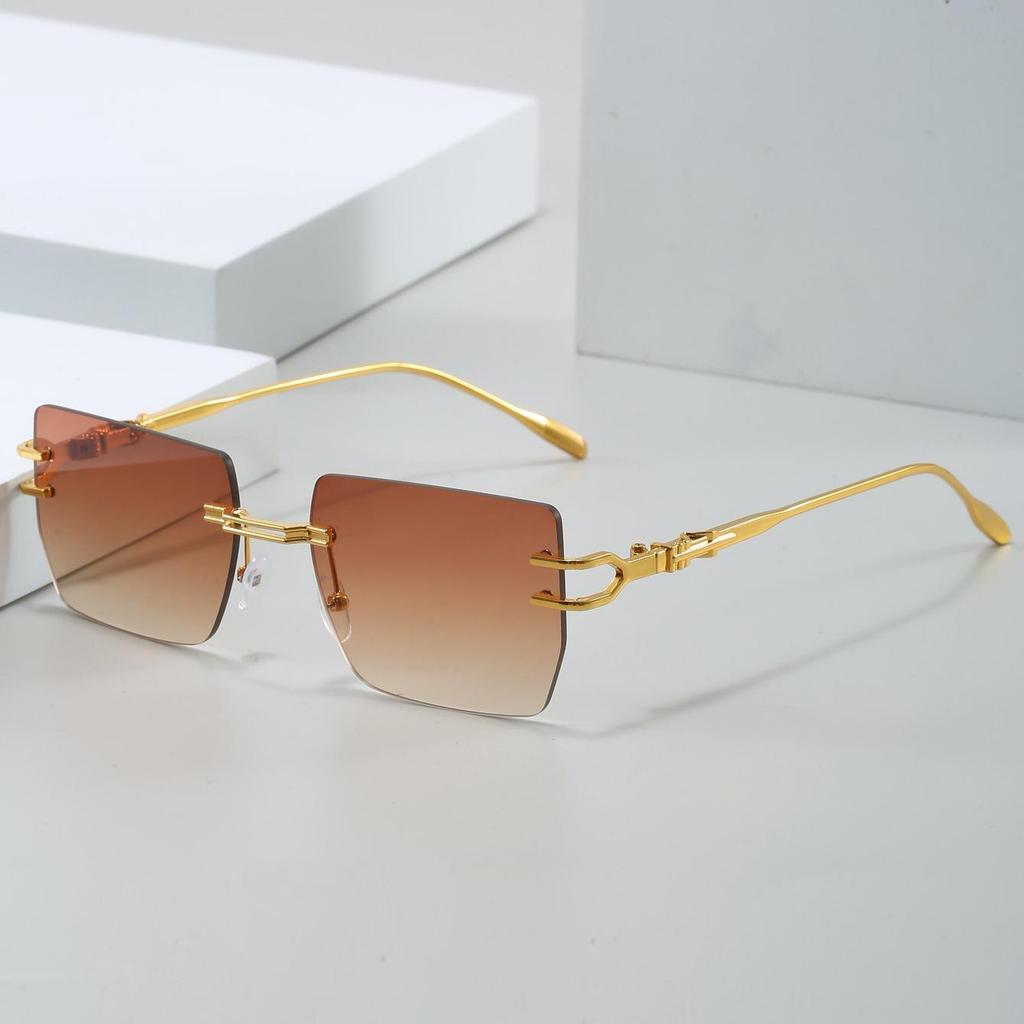 Chic Frameless Square Sunglasses: Stylish, Edgy Fashion for Street Style