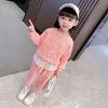 Girls Fall Bear Sweatshirt And Casual Pants Set Kids Long Sleeve Sportswear Two Piece Outfit For Toddler