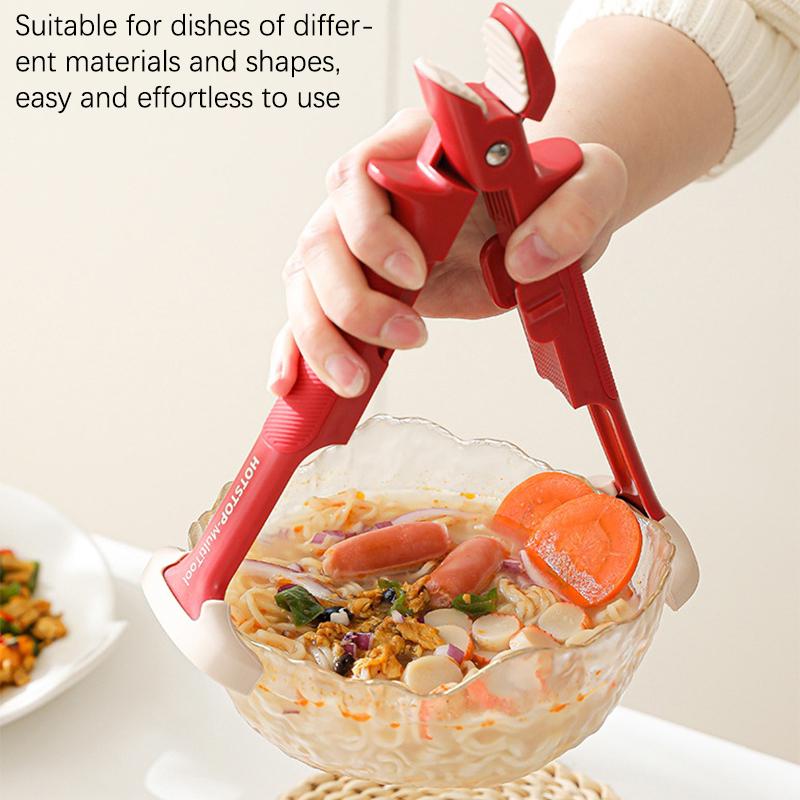 Anti Scald Bowl Holder Clip 2 In 1 Hot Bowl Gripper Dish Lifter Clips Silicone Clamp Heat-Resistant Tongs Kitchen Gadgets