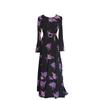 Fashion Women's Casual V-Neck Printed Long Sleeve High Waist Printed Dress