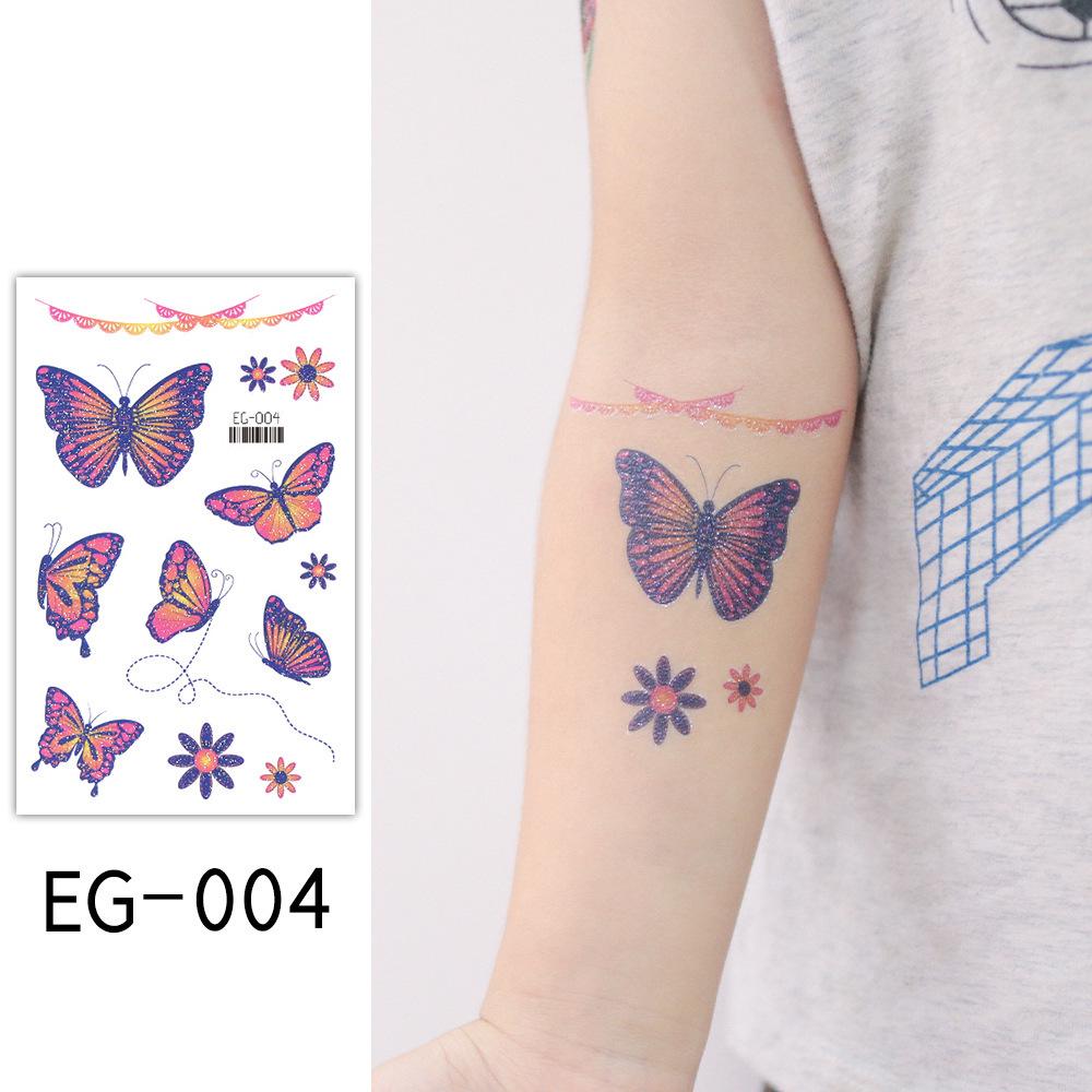 Ruikalong Cartoon Mermaid & Butterfly Glitter Tattoo Stickers for Children